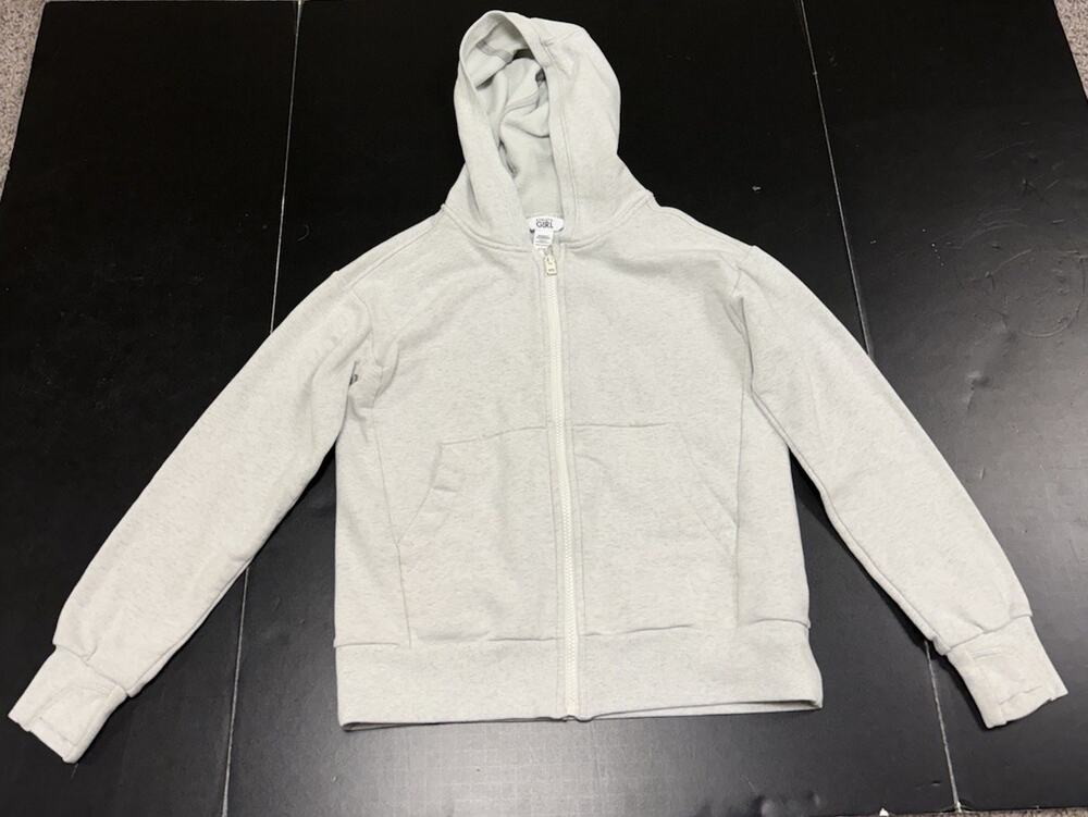 Athleta Girl Crop Hoodie Youth Kids Girl L 12 Gray Lightweight Full Zip
